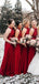 Dark Red Halter Chiffon Longues robes de demoiselle d’honneur en ligne, robes de demoiselles d’honneur bon marché, WG693