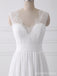 V Neck Lace Straps Simple Custom Φορέματα Γάμου Παραλίας, WD317