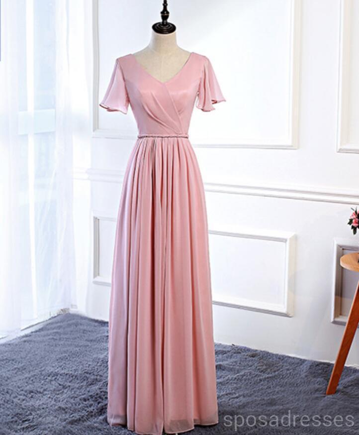 Προσιτό ρουζ ροζ πάτωμα μήκος αταίριαστα Σιφόν Παράνυμφος φορέματα σε απευθείας σύνδεση, WG536