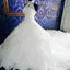 Vestidos de festa de casamento chiffon de design exclusivo de renda branca de gola alta, vestido de noiva, WD0019