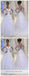Manches longues Blanc A-ligne de Robes de Mariage en Ligne, Sexy Voir à Travers la Dentelle Robes de Mariée, WD449