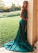 Emerald Green Side Slit Langen Abend Prom Kleider, Billige Benutzerdefinierte Party Prom Kleider, 18580