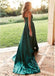 Emerald Green Side Slit Long Evening Prom Dresses, Φτηνές Custom Φορέματα Prom Party, 18580