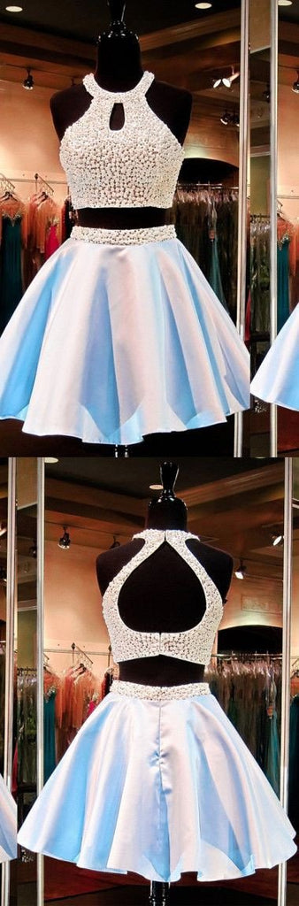 Δύο κομμάτια με χάντρες προκλητικά ανοικτά πίσω homecoming Φορέματα χορού, CM0015