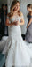 Robes de mariée pas cher en dentelle sirène épaule dénudée en ligne, robes de mariée sirène pas cher, WD446