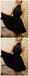Φτηνά κοντές δαντέλας με δέσμη Halter Black Homecoming Dresses 2018, CM481