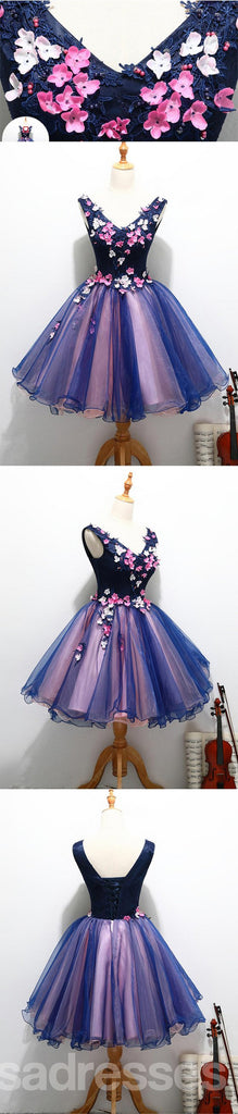 Δύο ιμάντες V ντεκολτέ χαριτωμένα φορέματα Homecoming Prom, προσιτά σύντομα φορέματα prom Party, τέλεια φορέματα Homecoming, CM321