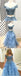 Hors de l'Épaule à Manches Courtes Deux Pièces Bleu clair Dentelle Longue Personnalisé Soirée, Robes de Bal, 17440
