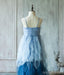 Unique Spaghetti Blue Tulle Flower Girl Dresses, Robes de demoiselle d'honneur junior pas cher, FG048