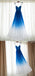 Ombre decote de namorado de gaze azul vestidos de baile para os estudantes da tarde longos, vestidos de baile para os estudantes partidários alfandegários longos baratos populares, 17314