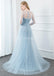 Manches longues Tiffany Blue Mermaid Robes de bal de soirée, Robes de soirée, 12287