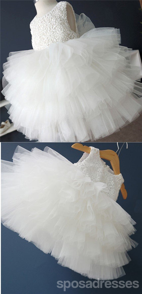 Από Λευκή Δαντέλα Κορυφή Τούλι Λουλούδι Κορίτσι Φορέματα, Χαριτωμένα Tutu Φορέματα για το Γάμο, FG032