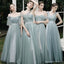 Mismatched Green A-line Cheap Long Bridesmaid Dresses Online,WG1266