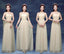 Nicht übereinstimmende Eleganten Pfirsich-Art Tüll Lange Brautjungfer Kleider, Billige Benutzerdefinierte Lange Brautjungfer Kleider Erschwinglich Brautjungfer Kleider, BD011