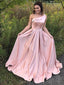 Um ombro blush rosa longo barato vestuário de formatura, vestidos de baile de festa da noite, 12333