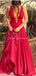 Sexy Backless Red A-line Long Evening Prom Robes, Robes de bal soirée, 12304
