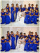 Sirène Bleu Royal Incompatibles Sirène Courte pas Cher Robes de Demoiselle d'honneur en Ligne, WG656