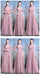 Robes de demoiselle d'honneur pas chères en mousseline de soie longues dépareillées roses en ligne, WG509