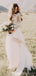 Longues robes de mariée d'A-ligne de lacet de manches robes de noce uniques en ligne, bon marché, WD591