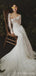 Vestidos de noiva sereia de volta aberta mangas compridas laço on-line, vestidos de noiva baratos, WD631