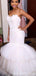 Robes de mariée sirène sans bretelles en dentelle perlée en ligne, WD428