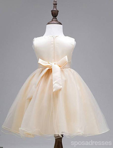 Tulle de lacet robes de demoiselle d'honneur mignonnes, joli haut de satin abordable petites robes de fille, FG035