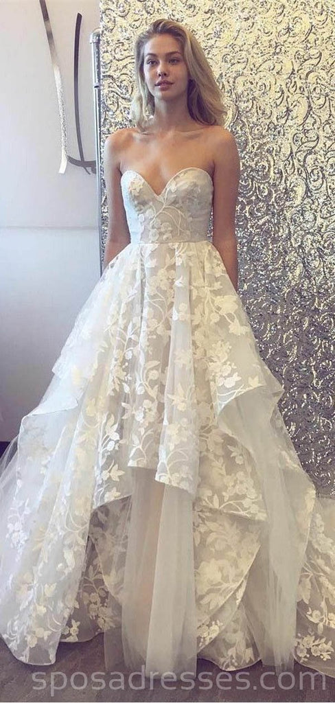 Sweetheart Ruffle Lace A-line Robes de mariée bon marché en ligne, robes de mariée bon marché, WD533