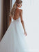 Cintas de espaguete A linha Backless vestidos de casamento baratos on-line, vestidos de noiva exclusivos baratos, WD606