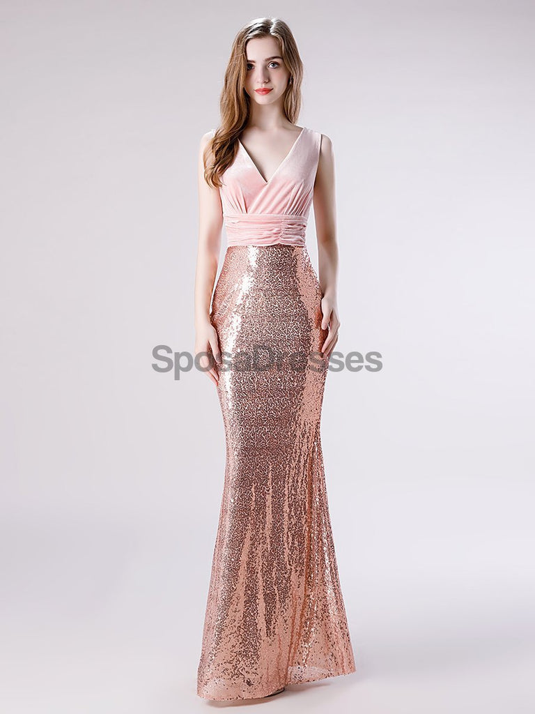 V robe de la sirène en or rose, robe de soirée, 12113.