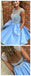 Open Back Blue Cap Sleeve Soop Kurze Günstige Homecoming Kleider Online, CM564