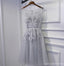 Robes de bal de bal en dentelle grise perlée, robes de bal de soirée courtes à prix abordable, robes de bal parfaites, CM262