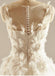 Runder Ausschnitt Sieht Durch die Handgefertigte Blume Eine Linie Hochzeitskleider, Kundenspezifische Gemachte Hochzeitskleider, Preiswerte Hochzeitsabendkleider, WD217