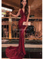 Spaghetti bretelles rouge foncé Sequin sirène pas cher longues robes de bal de soirée, robes de soirée de bal, 12305