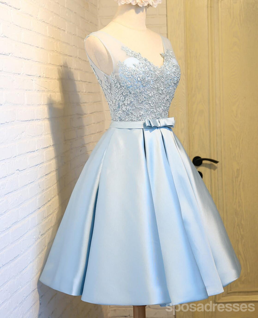Σέσουλα ντεκολτέ δύο ιμάντες μπλε δαντέλα δείτε μέσα Homecoming Prom Φορέματα, προσιτές Σύντομη φορέματα κόμμα Prom, τέλεια φορέματα Homecoming, CM290