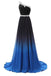 Ένας ώμος Ombre χάντρες μακρύ βράδυ Prom φορέματα, φτηνά γλυκά 16 φορέματα, 18355