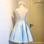Scoop Neckline Deux Straps Lace bleue Voir à travers des robes de bal de retour à la maison, des robes de bal courte partie abordables, des robes de retour parfaites, CM290