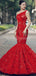 Une épaule robes de bal d'étudiants de soir de sirène de paillette rouges, robes de bal d'étudiants du parti du soir, 12267