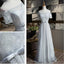 Nicht übereinstimmende elegante graue Spitze weiche Tüll lange Brautjungfernkleider, billige benutzerdefinierte lange Brautjungfernkleider, erschwingliche Brautjungfernkleider, BD014