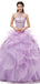 Halter lilas robes de Quinceanera perlées lourdes, robes de bal de soirée, 12101