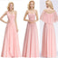 Mousseline de soie rose pâle dépareillé simple robes de demoiselle d'honneur pas cher en ligne, WG521
