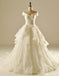 Fora de Ombro Decote V Laço de Cauda Longa Vestidos de Noiva sob medida Vestidos de Casamento, Vestidos de Casamento Baratos, WD219