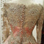 Manches longues dentelle dorée perlée jupe rose longues robes de bal de soirée, pas cher Sweet 16 robes, 18357
