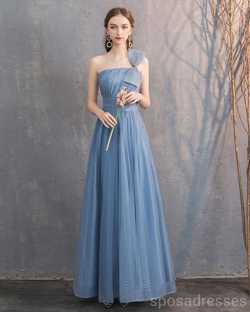Comprimento do piso azul empoeirado incompatível vestidos baratos de dama de honra on-line, WG533