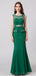 Élégant Scoop Emerald Green Mermaid Evening Prom Robes, Robes de bal soirée, 12103