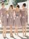 Vestidos de dama de honra baratos com rendas curtas personalizadas incompatíveis on-line, WG265