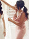 Sexy rosa sereia lado fenda vestidos de dama de honra longos on-line, WG301