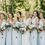 Miscorrespondida Pale Blue Chiffon Cheap Long Bridesmaid Vestidos Online, WG363