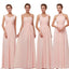 Vestidos de dama de honra baratos Chiffon rosa Blush incompatíveis on-line, WG629