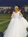 Β άσπρα Rhinestone λαιμών φτηνά γαμήλια φορέματα συνήθειας Α-γραμμών σε απευθείας σύνδεση, WD348