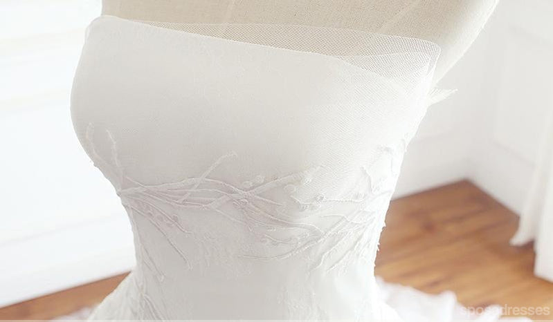 Strapless Simples Lace A linha de vestidos de noiva, vestidos de noiva feitos sob encomenda, vestidos de noiva a preços acessíveis, WD259
